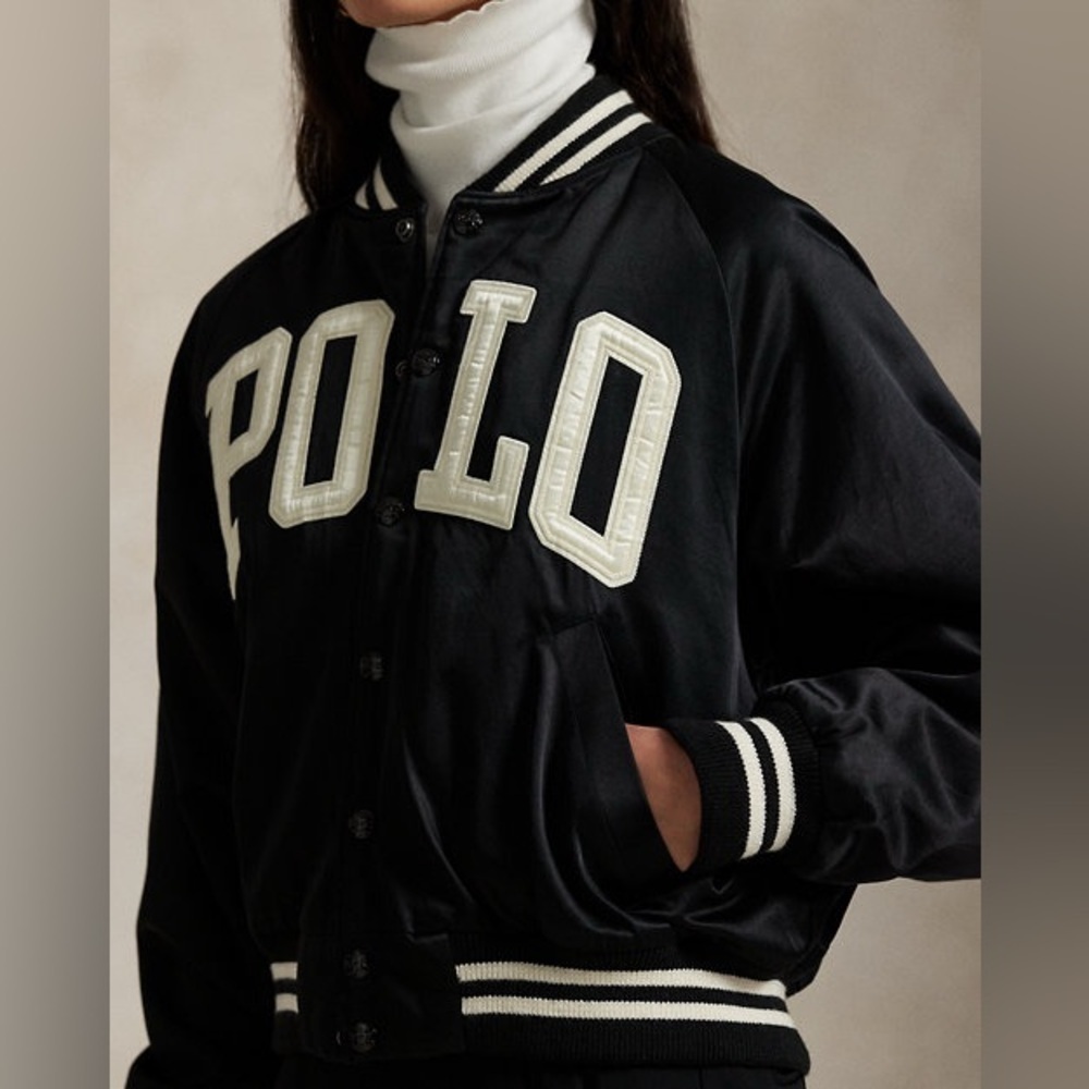 Polo Ralph Lauren Satin Bomber Jacket women’s medium - Picture 6 of 9